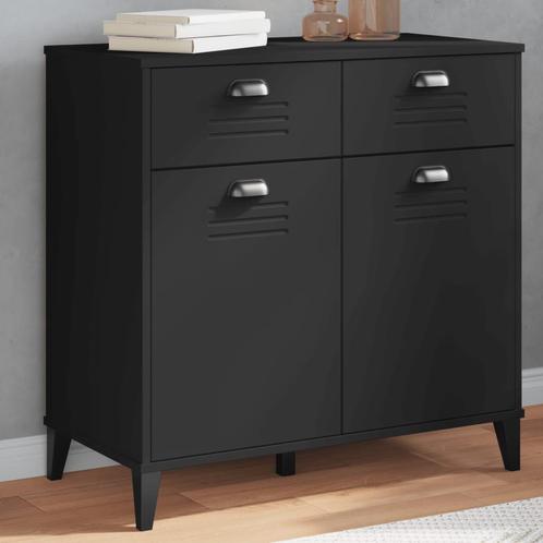 vidaXL Dressoir VIKEN 80x40x80 cm bewerkt hout zwart, Huis en Inrichting, Kasten | Dressoirs, Nieuw, Verzenden