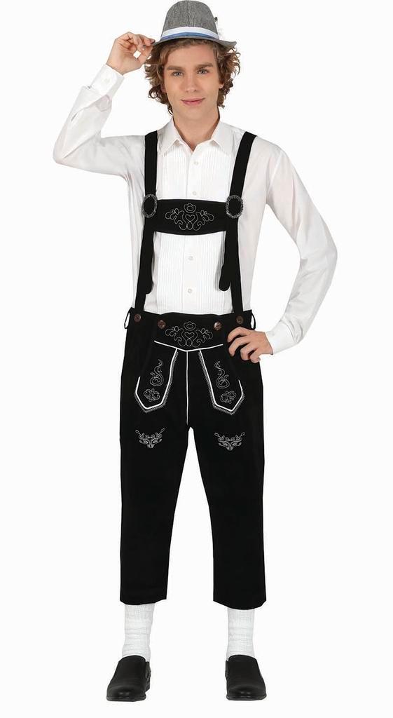 Lederhose Lang Zwart Verstelbare Bretels, Kinderen en Baby's, Carnavalskleding en Verkleedspullen, Nieuw, Verzenden