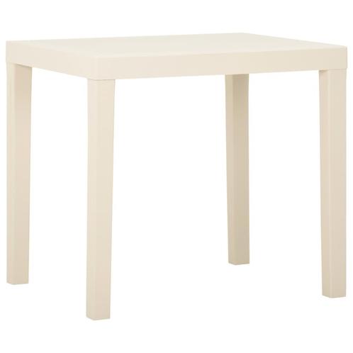 vidaXL Tuintafel 79x65x72 cm kunststof wit, Tuin en Terras, Tuintafels, Nieuw, Verzenden