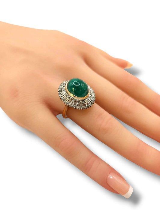 Ring - 14 karaat Geel goud, Antieke 14K gouden en diamanten, Handtassen en Accessoires, Ringen
