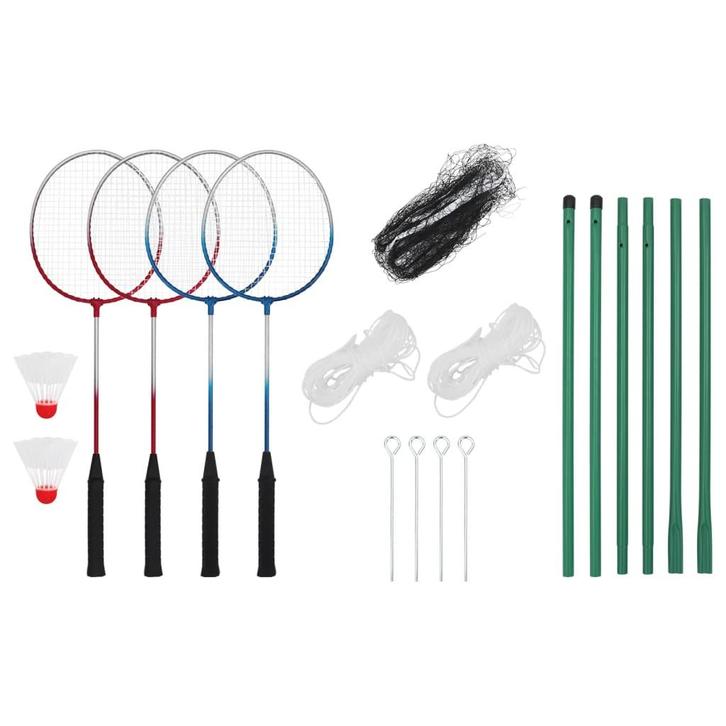 vidaXL Badmintonset met 4 rackets en net 620x151 cm, Sport en Fitness, Badminton, Nieuw, Verzenden