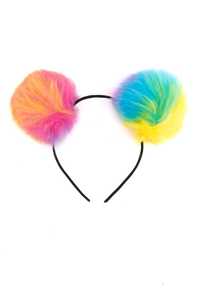 Haarband Beertje Pompoms Bolletjes Diadeem Regenboog Oortjes, Kleding | Dames, Carnavalskleding en Feestkleding, Nieuw, Ophalen of Verzenden