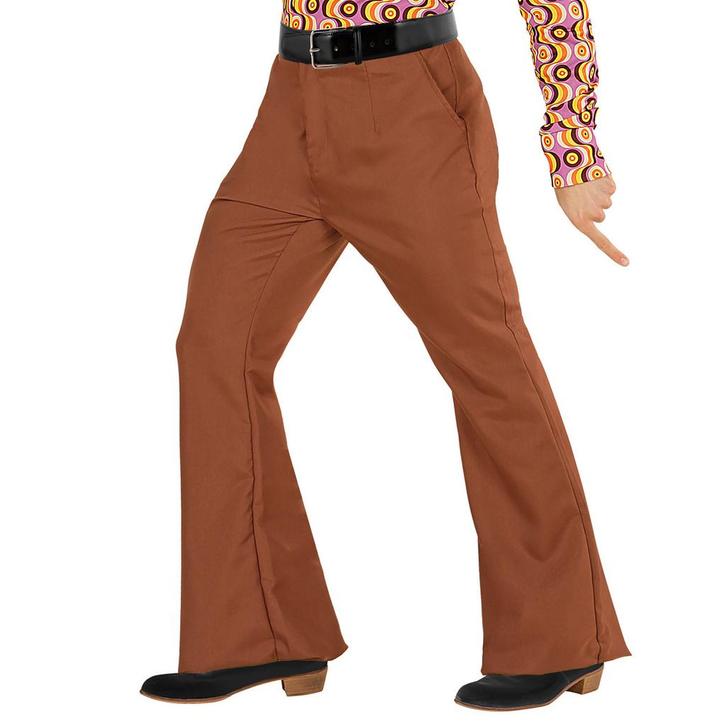Disco 70S Broek Bruin Heren, Kleding | Heren, Carnavalskleding en Feestkleding, Nieuw, Verzenden