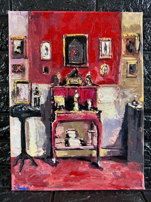 Giuseppe Longo (XX-XXI) - Interni, Antiek en Kunst, Kunst | Schilderijen | Klassiek