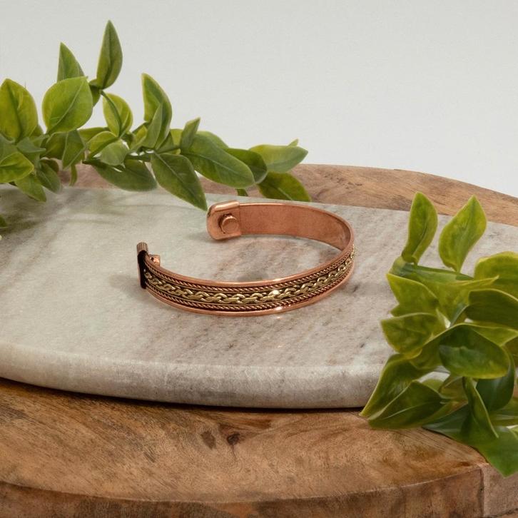 Koperen gezondheids-klemarmband met 2 magneten, Sport en Fitness, Gezondheidsproducten en Wellness, Ophalen of Verzenden