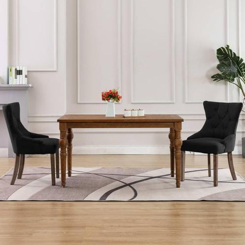 vidaXL Eetkamerstoelen 2 st stof zwart, Huis en Inrichting, Stoelen, Nieuw, Verzenden