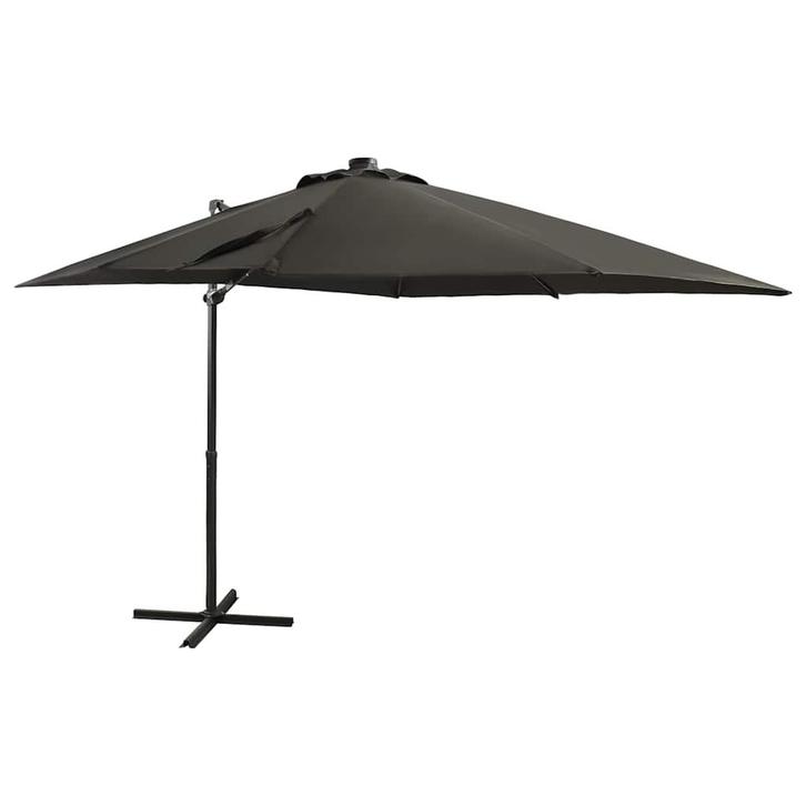 vidaXL Zweefparasol met paal en LED-verlichting 250 cm, Tuin en Terras, Parasols, Nieuw, Verzenden