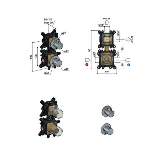 Hotbath Cobber Inbouwdeel - Inbouw thermostaat, Bricolage & Construction, Sanitaire, Envoi