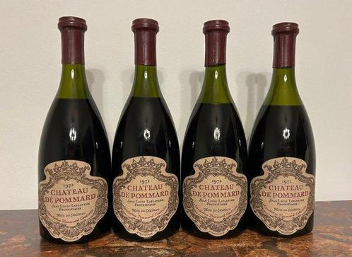 1972 Chateau de Pommard - Pommard - 4 Flessen (0.75 liter), Verzamelen, Wijnen
