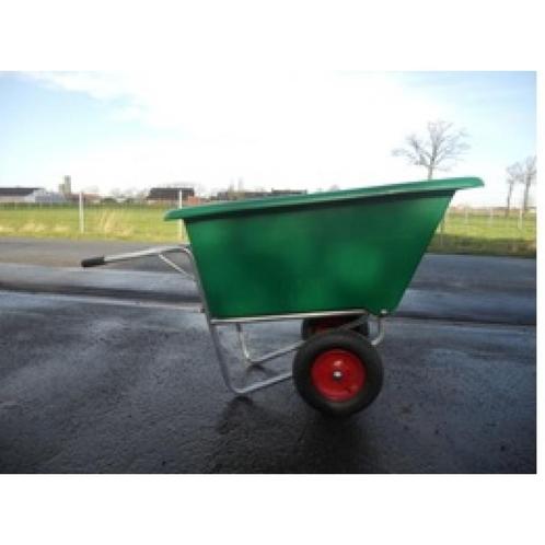 Kruiwagen kunststof bak 330liter vuur verzinkt onderstel, Doe-het-zelf en Bouw, Transportwagens, Nieuw