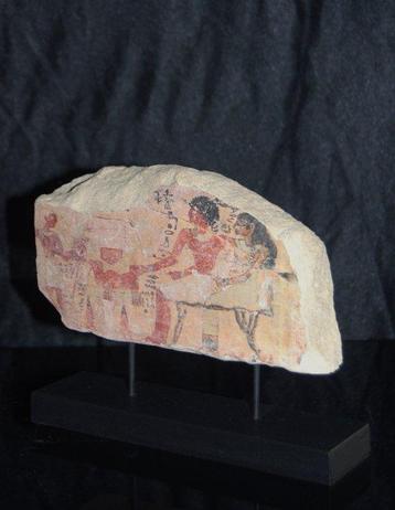 Replica van een oude Egyptenaar Steen Egyptisch fresco: het