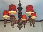 Plafondlamp - Hout, Metaal, Plastic, Textiel - Lustre 6, Antiek en Kunst