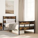 vidaXL Bedframe zonder matras metaal gerookt eikenkleurig, Huis en Inrichting, Slaapkamer | Bedden, Verzenden, Nieuw