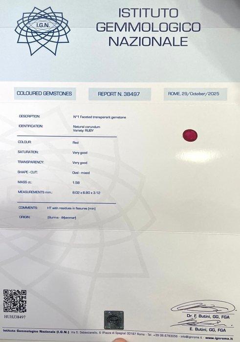 Ring - 18 karaat Geel goud Robijn - Diamant, Bijoux, Sacs & Beauté, Bagues