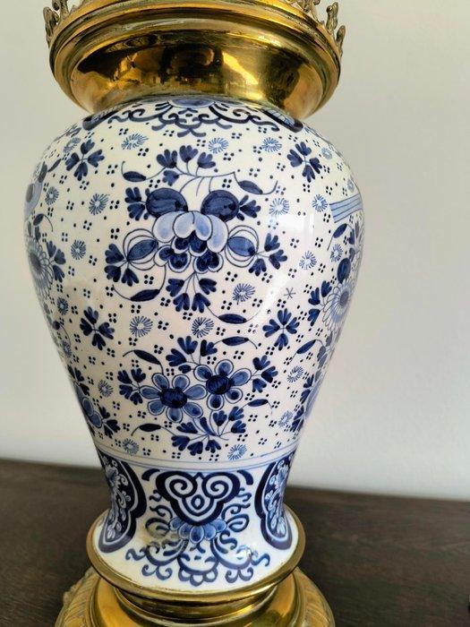 Olielamp (2) - Keramiek - Petrolium- olielamp Delft, Antiquités & Art, Antiquités | Autres Antiquités