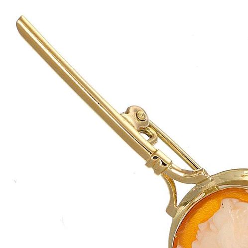 Broche - 18 karaat Geel goud, Handtassen en Accessoires, Antieke sieraden