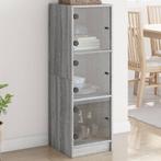 vidaXL Buffet avec portes en verre sonoma gris 35x37x109, Verzenden, Neuf