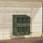 vidaXL Kippennestkastje met 6 vakken olijfgroen metaal, Dieren en Toebehoren, Knaagdieren en Konijnen | Hokken en Kooien, Verzenden