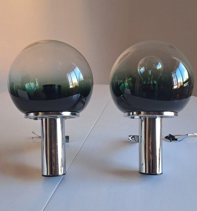 Targetti Sankey - Wandlamp (2) - Glas, Staal, Antiek en Kunst, Antiek | Verlichting