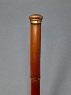 Wandelstok - Hout, Koper, Glas - Verborgen glazen fles