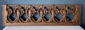Reliëf, Neo Gotisch houtsnijwerk 1850 - 1900 - 65 cm - Eik