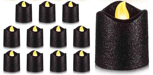 Actie led minikaarsje zwart glitter  per stuk! mooi klein, Hobby en Vrije tijd, Knutselen, Nieuw