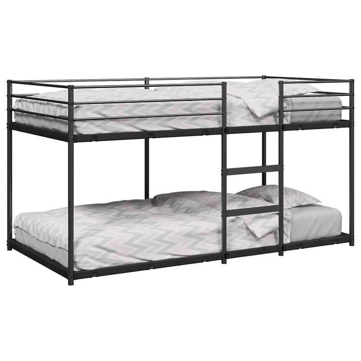 vidaXL Stapelbed zonder matras 100x190 cm staal zwart, Huis en Inrichting, Slaapkamer | Bedden, Nieuw, Verzenden
