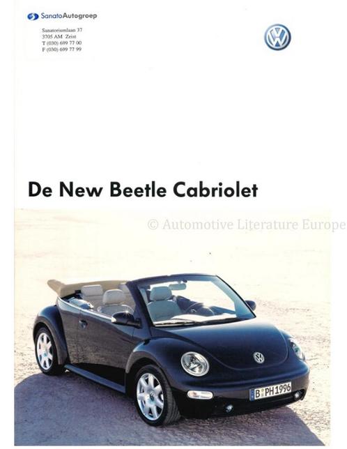 2004 VOLKSWAGEN NEW BEETLE CABRIOLET BROCHURE NEDERLANDS, Livres, Autos | Brochures & Magazines