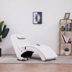 vidaXL Chaise longue de massage avec oreiller Blanc Similicu