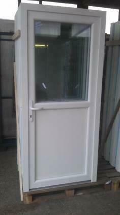 PVC deuren 93x208 half glas- ideaal voor schuur,garage STOCK, Doe-het-zelf en Bouw, Deuren en Vliegenramen, Nieuw, Glas, Kunststof