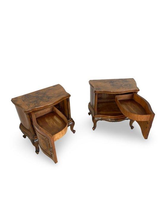 Nachtkastje (2) - Walnoot, Messing, Hout, Antiek en Kunst, Curiosa en Brocante