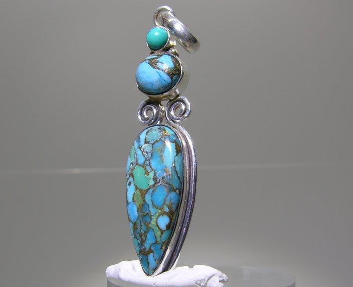 Turquoise Pendentif - Hauteur : 66 mm - Largeur : 16 mm- 8.8, Verzamelen, Mineralen en Fossielen
