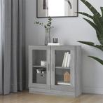 vidaXL Vitrinekast 82,5x30,5x80 cm bewerkt hout grijs sonoma, Huis en Inrichting, Kasten | Boekenkasten, Verzenden, Nieuw