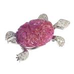 Broche - 18 karaat Platina, Witgoud -  0.60ct. tw. Diamant, Handtassen en Accessoires, Antieke sieraden