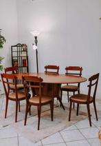 Eettafel - Mahonie - Mahoniehouten tafelset met zes stoelen,, Antiek en Kunst