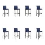 Set van 8 Leren barkrukken Bright hoog - Toledo Kobalt, Ophalen of Verzenden