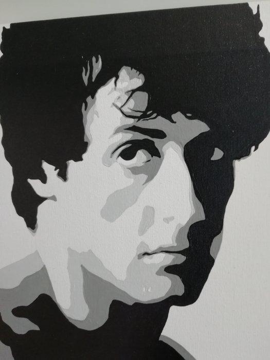 EGO 51x71 - Rocky Balboa hand painted, Collections, Cinéma & Télévision