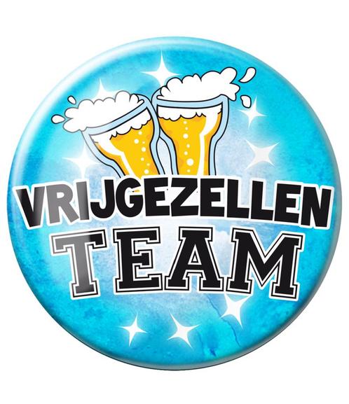 Button Vrijgezellen Team Man 10,2cm, Hobby en Vrije tijd, Feestartikelen, Nieuw, Verzenden