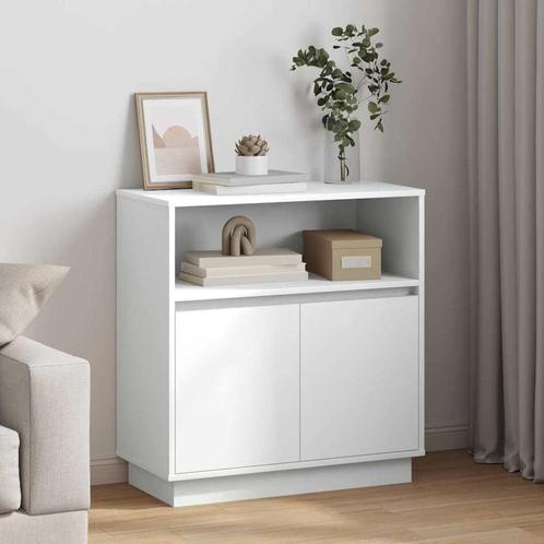 vidaXL Dressoir met LED Wit 71 x 34.5 x 75 cm Bewerkt hout, Huis en Inrichting, Kasten | Dressoirs, Nieuw, Verzenden