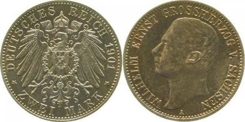 Duitsland 2 Mark Wilhelm Ernst Sachsen Weimar Eis 1901 A..., Postzegels en Munten, Munten | Europa | Niet-Euromunten, België, Verzenden