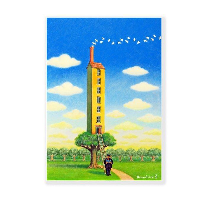 Dario Assisi - Magritte world - The bird Maker, Antiek en Kunst, Kunst | Schilderijen | Modern