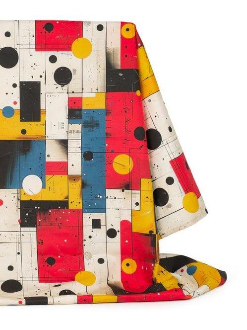 Pulsations Chromatiques - Tissu exclusif en 100 % coton /, Antiek en Kunst, Antiek | Tapijten, Tafelkleden en Textiel