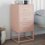 vidaXL Nachtkastje 36x39x78 cm staal roze, Huis en Inrichting, Slaapkamer | Nachtkastjes, Verzenden, Nieuw