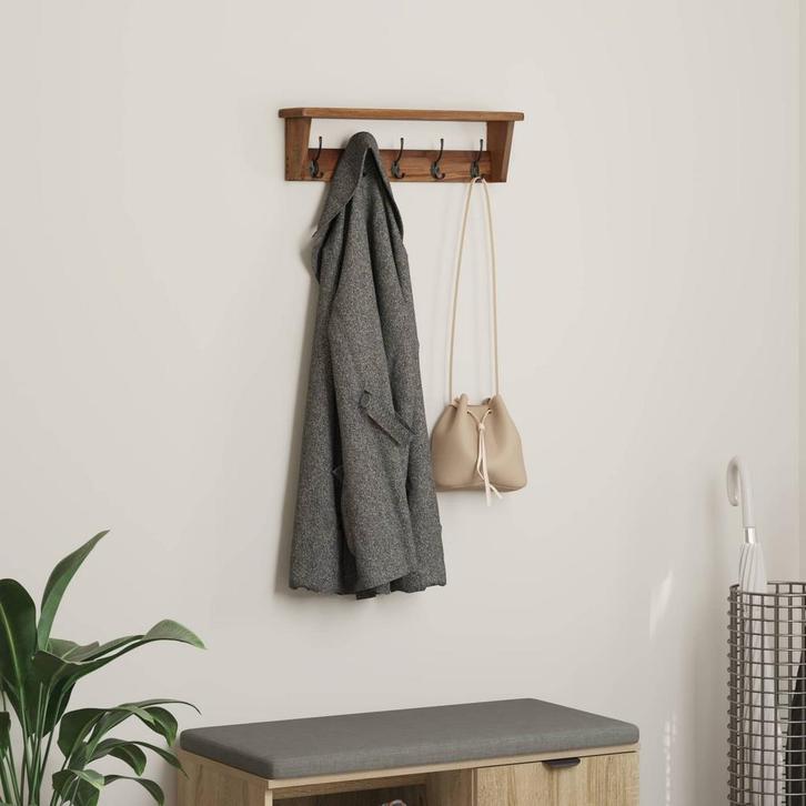 vidaXL Hanger Bruin 50 x 10 x 14 cm Massief Mahoniehout, Huis en Inrichting, Kasten | Kleerkasten, Nieuw, Verzenden