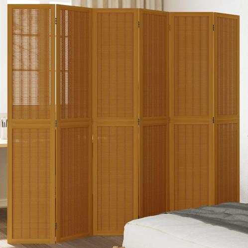 vidaXL Kamerscherm met 6 panelen massief paulowniahout bruin, Huis en Inrichting, Woonaccessoires | Overige, Nieuw, Verzenden