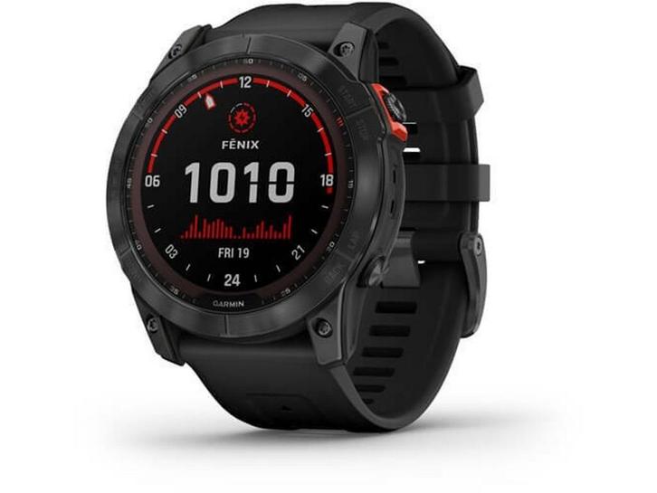 Garmin fnix 7X Solar - Smartwatch - 1,4 scherm - Grijs, Handtassen en Accessoires, Smartwatches, Zo goed als nieuw, Verzenden