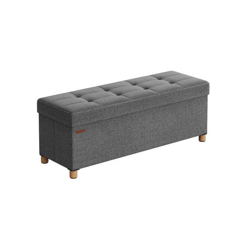 Plooi Poef met Opbergruimte Grijs 110cm | Retour Deal | -60%, Huis en Inrichting, Zetels | Voetbanken en poefs, Minder dan 50 cm