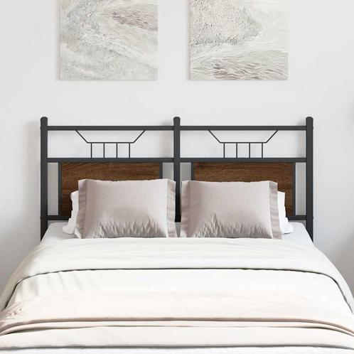 vidaXL Hoofdbord 120 cm bewerkt hout en staal bruin, Huis en Inrichting, Slaapkamer | Bedden, Nieuw, Verzenden