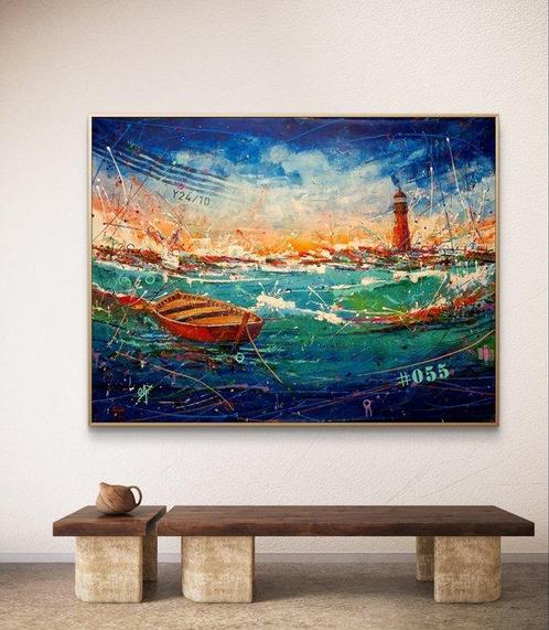 Onofre Alarcón - Evening sea #055  - NO Reserve, Antiek en Kunst, Kunst | Schilderijen | Modern