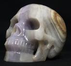 Handgesneden schedel in veelkleurig fluorietkristal -, Verzamelen